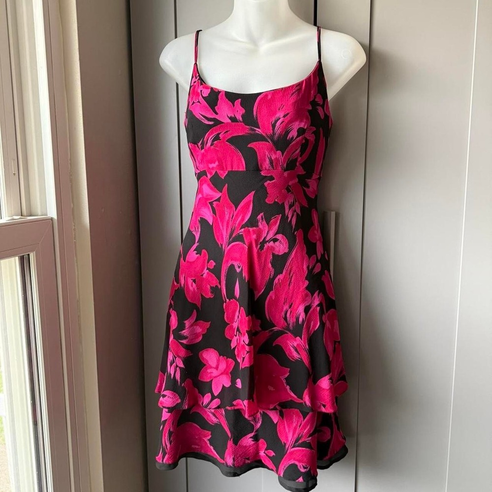 A.J. Bari Silk Floral Slip Dress Size 8